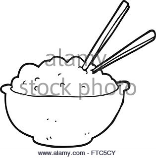 315x320 Line Drawing Of A Bowl Of Rice Stock Vector Art Amp Illustration