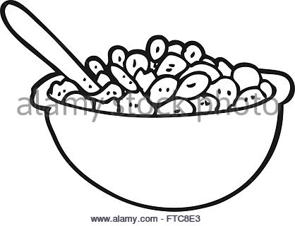 418x320 Bowl Of Cereal Line Drawing Stock Vector Art Amp Illustration