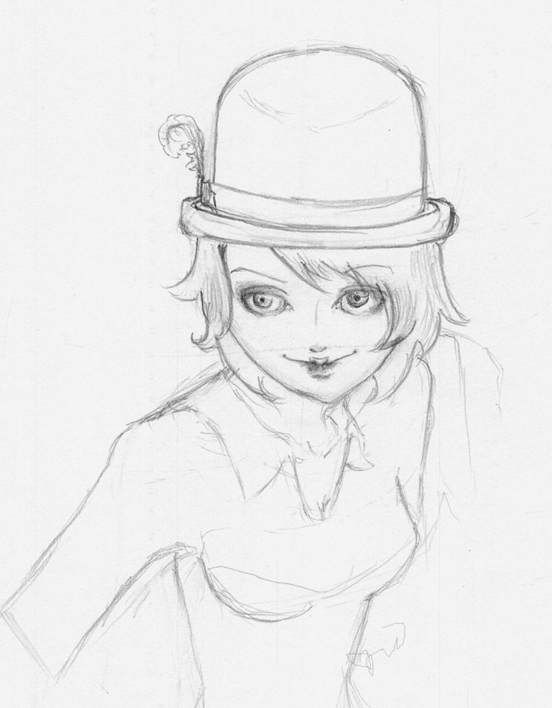 789x1013 Bowler Hat Girl Wip By Alamulymala