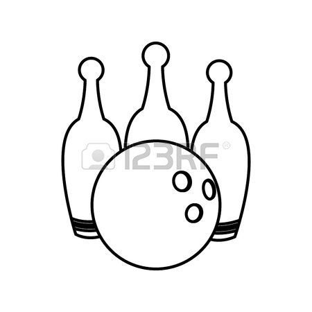 450x450 Drawing Bowling Ball Pin Game Sport Vector Illustration Royalty