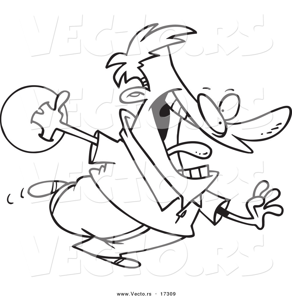 1024x1044 Vector Of A Cartoon Man Bowling