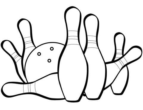 480x371 Bowling Pins And Ball Coloring Page Free Printable Coloring Pages