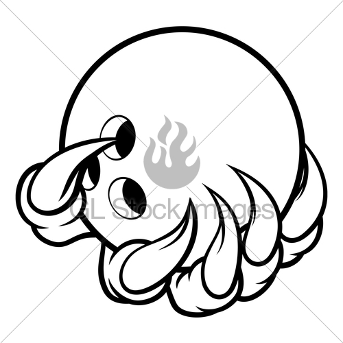 500x500 Monster Animal Claw Holding Ten Pin Bowling Ball Gl Stock Images