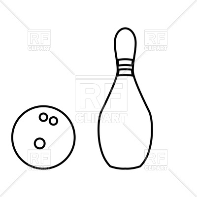 400x400 Pin And Bowling Ball Black Color Icon Royalty Free Vector Clip Art