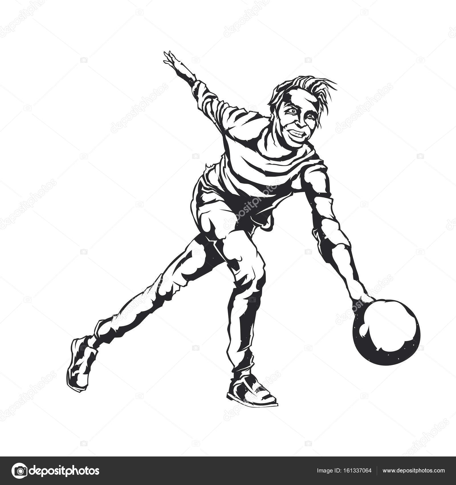 1600x1700 Isolated Illustration Of Bowling Player Stock Vector