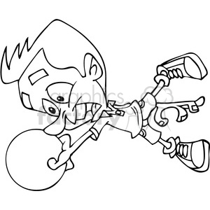 300x300 Royalty Free Cartoon Man Bowling Drawing 391505 Vector Clip Art