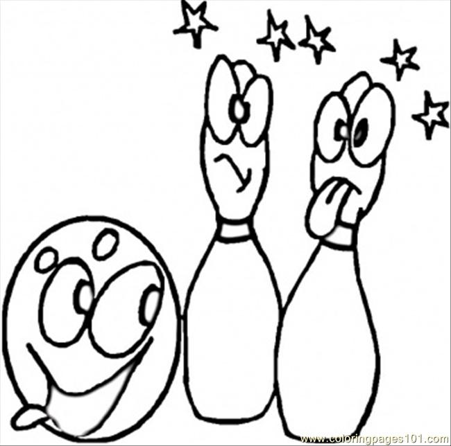 650x644 Bowling Bowl And Pins Coloring Page