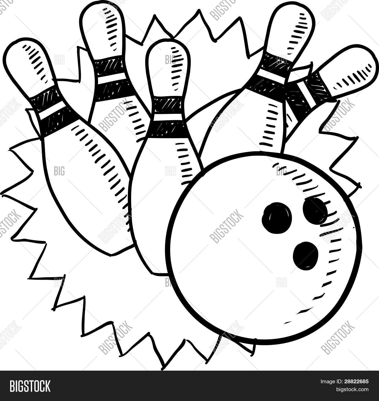 1500x1584 Bowling Sketch Vector Amp Photo Bigstock