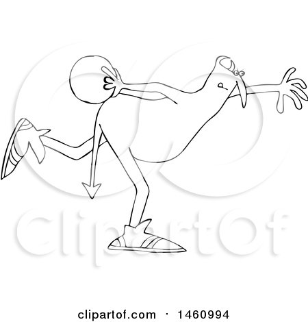 450x470 Clipart Of A Cartoon Chubby White Man Swinging Back A Bowling Ball