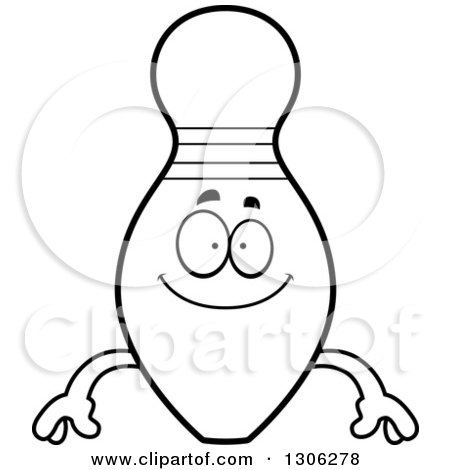 450x470 Clipart Of A Cartoon Sick Or Drunk Bowling Pin Character