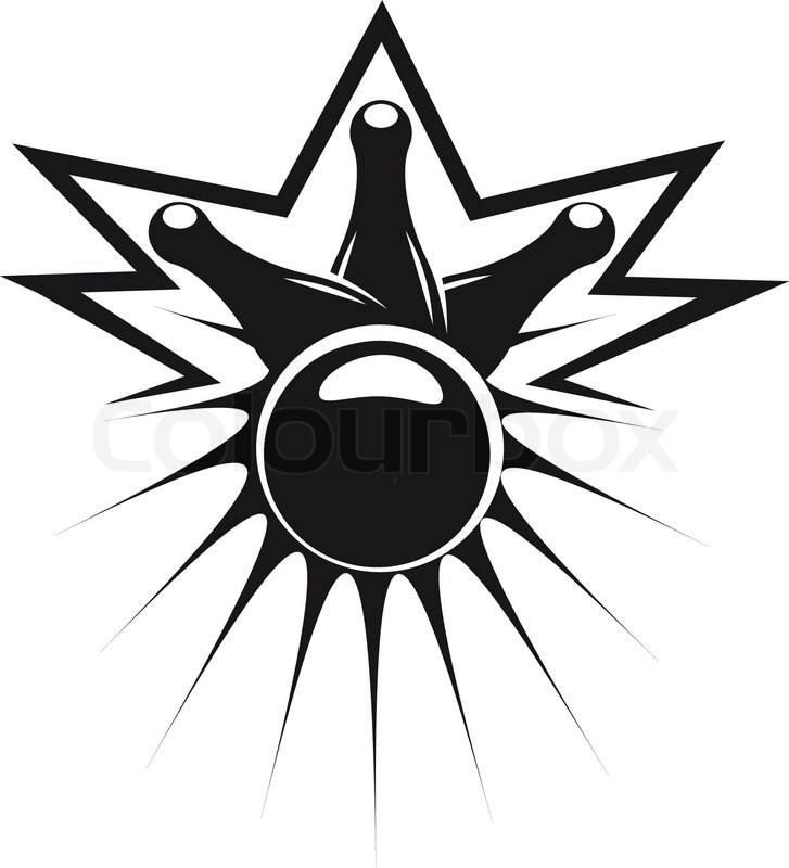 727x800 Black Abstract Illustration Of A Bowling Ball Knocking Down Three