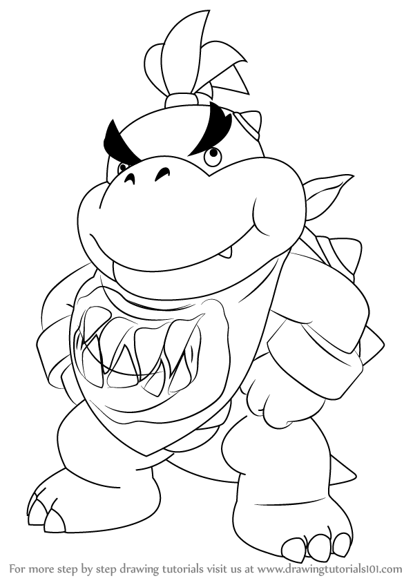 598x844 Learn How To Draw Bowser Jr. Standing From Super Mario (Super