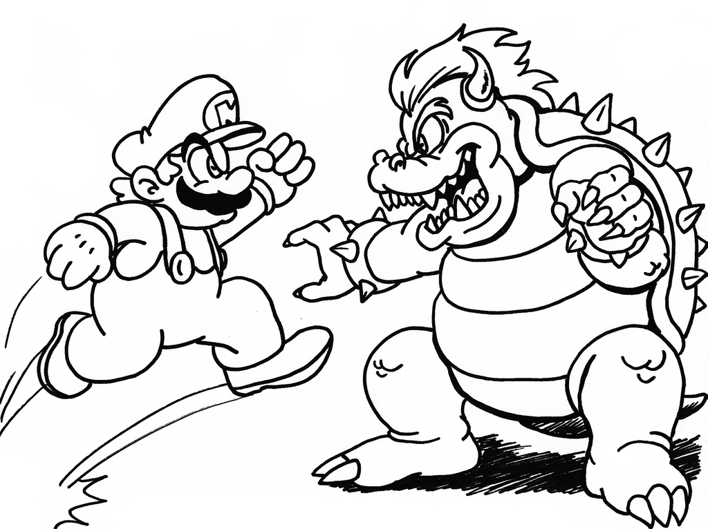 Bowser Mario Coloring Pages Super Jr Dry Drawing Printable Characters ...