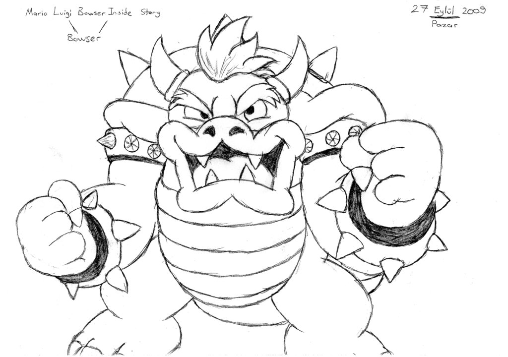 1024x720 My First Bowser Drawing Ever By Soniczeki