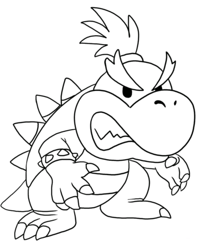 386x480 Bowser Jr. Is Angry Coloring Page Free Printable Coloring Pages