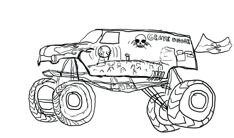 767x452 Minimalist Monster Truck Coloring Pages Fee Best Colour Images