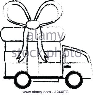 314x320 Delivery Truck And Gift Box Icon Image Stock Vector Art