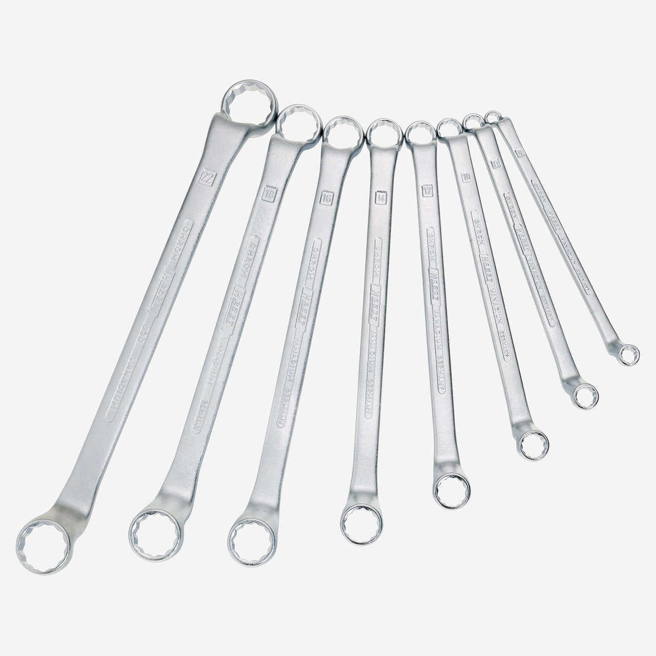 1280x1280 Hazet 6308 Double Box End Wrench Offset Set 8 Pc Metirc