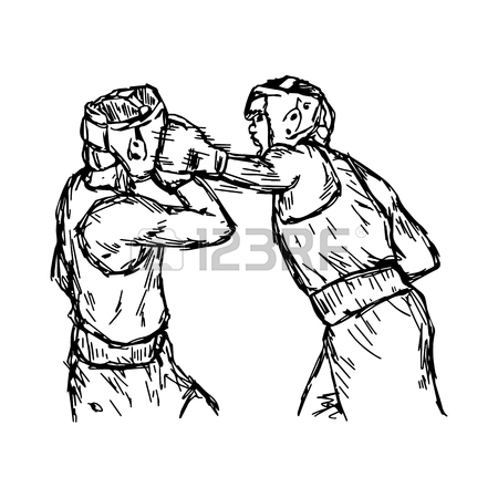 450x450 Fighting Boxers With Boxing Head Guard