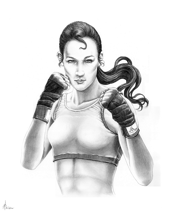 560x700 Lady Boxer Drawing By Murphy Elliott