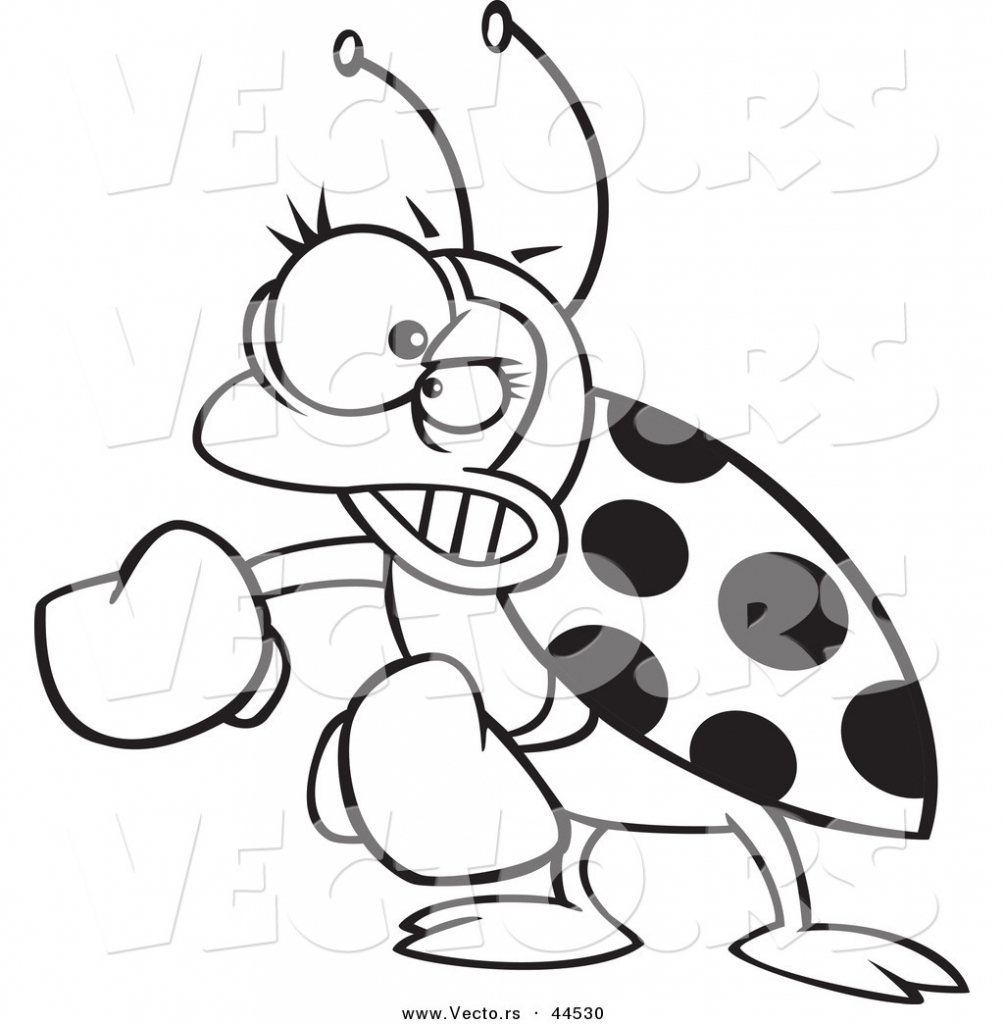 1004x1024 Cartoon Ladybugs Drawings Vector Of A Mad Cartoon Ladybug