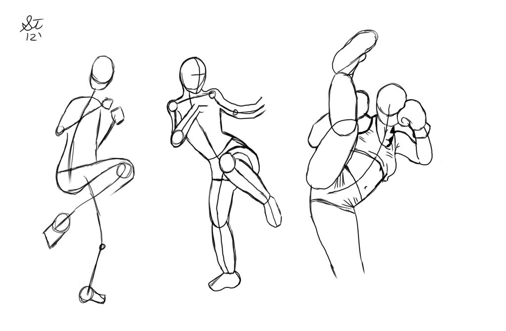 1024x670 Kick Boxing Sketch Dump By Tenshihoshino