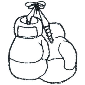 350x350 Boxing Gloves Outline Embroidery Designs, Machine Embroidery