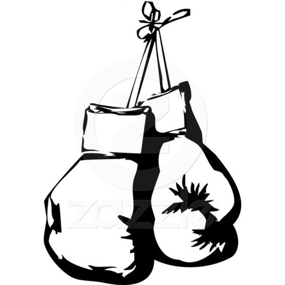 564x564 Boxing Gloves Drawing Black And White