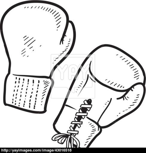 488x512 Boxing Gloves Sketch Vector