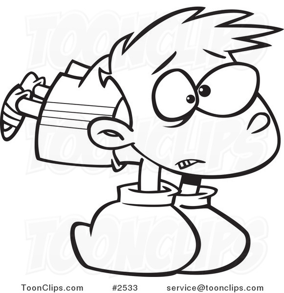 581x600 Cartoon Black And White Line Drawing Of A Boy Wearing Heavy Boxing