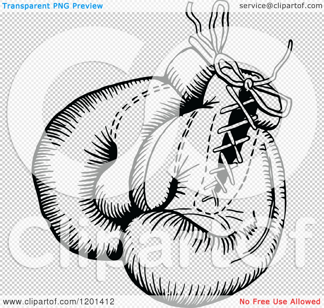 1080x1024 Clipart Of A Vintage Black And White Pair Of Boxing Gloves