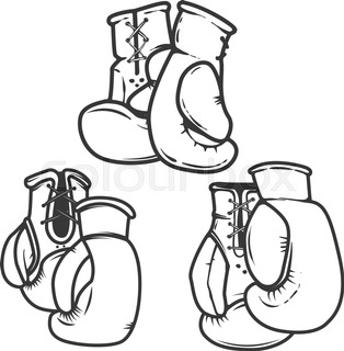 314x320 Pair Boxing Gloves Isolated On Blue Background Stock Vector