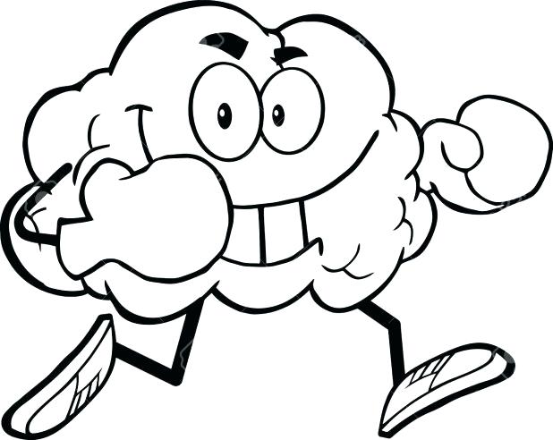 618x492 Boxing Gloves Coloring Pages Also Outlined Brain Cartoon Character