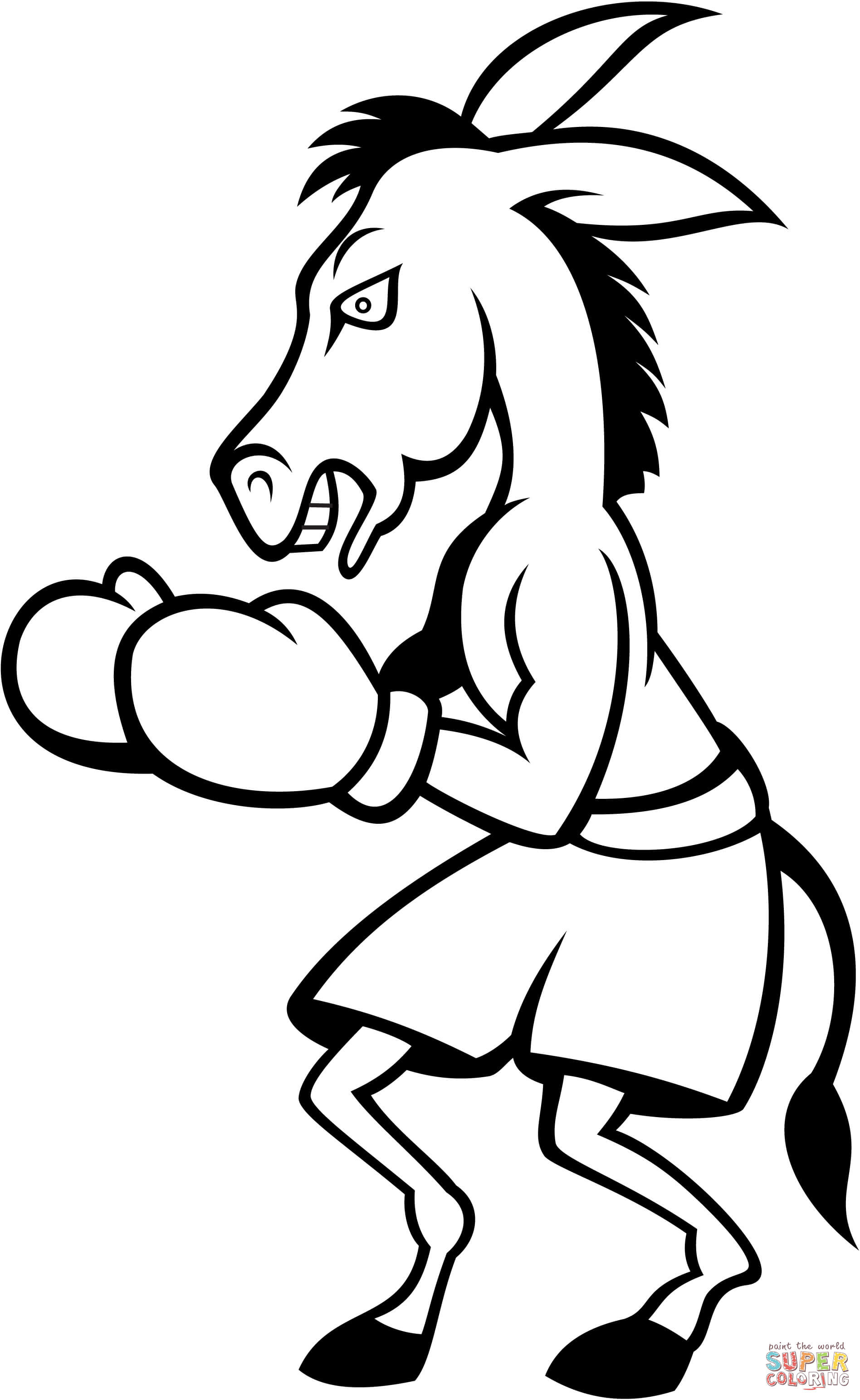 1896x3088 Donkey Boxing Coloring Page Free Printable Coloring Pages