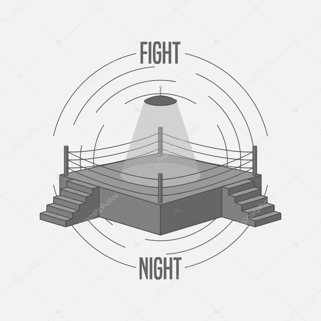 1024x1024 Boxing Ring Vector Logo Stock Vector Slavaleks