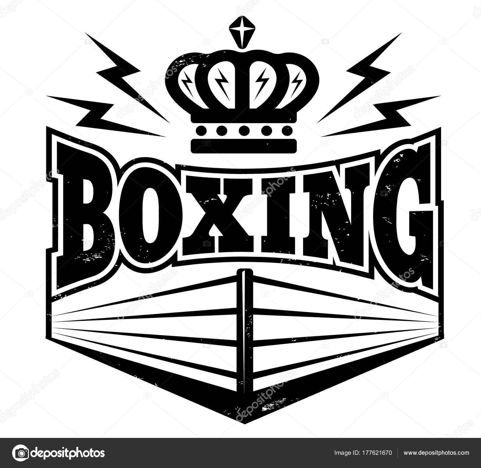 1600x1555 Emblem With Boxing Ring. Stock Vector Serazetdinov