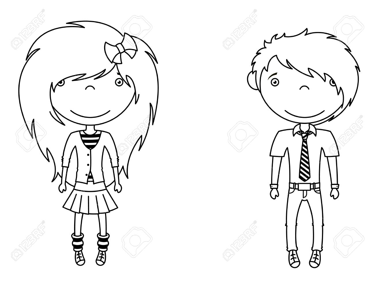 1300x1003 Cute Trendy Emo Boy Girl Royalty Free Cliparts, Vectors,
