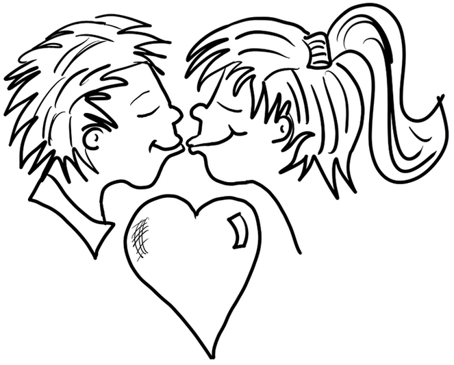 663x533 Boy And Girl Valentine Coloring Page Amp Coloring Book