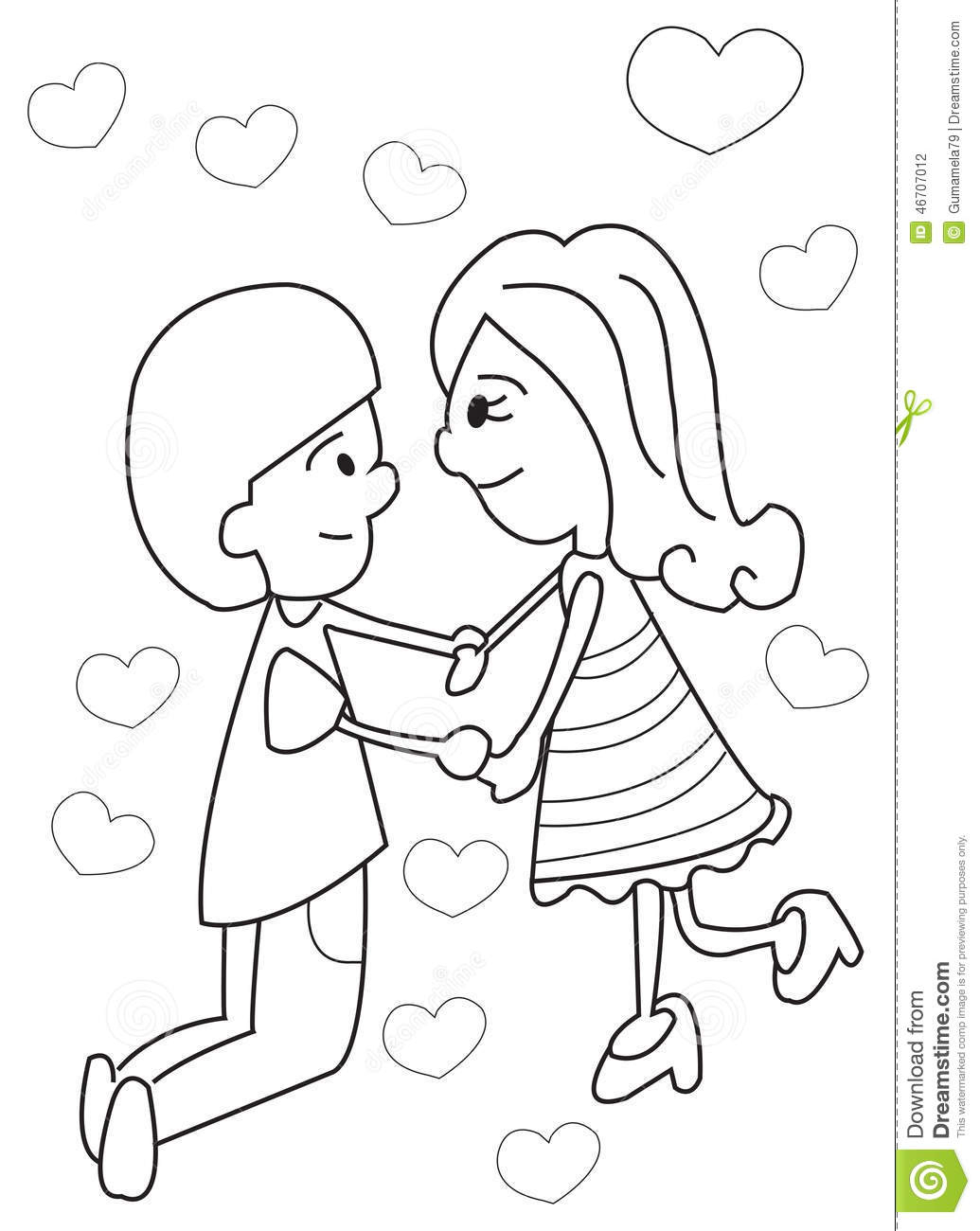 1035x1300 A Boy And A Girl In Love Holding Hands Drawing Hand Drawn Coloring