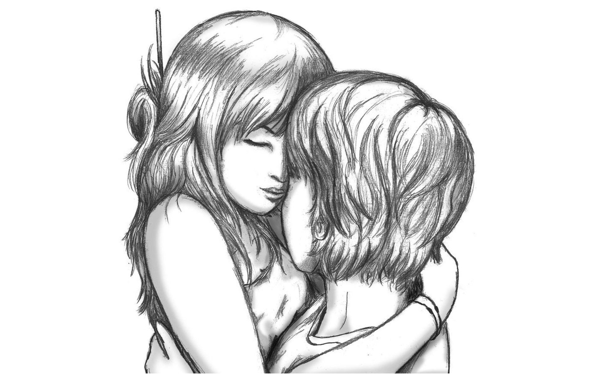 1920x1200 Romantic Hug Pencil Sketches Boy And Girl Romantic Sketch Images