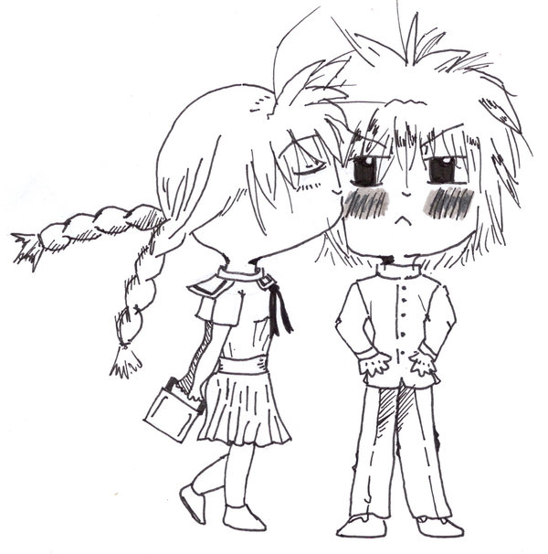 600x606 Chibi Girl Kissing Chibi Boy By Anime Candy