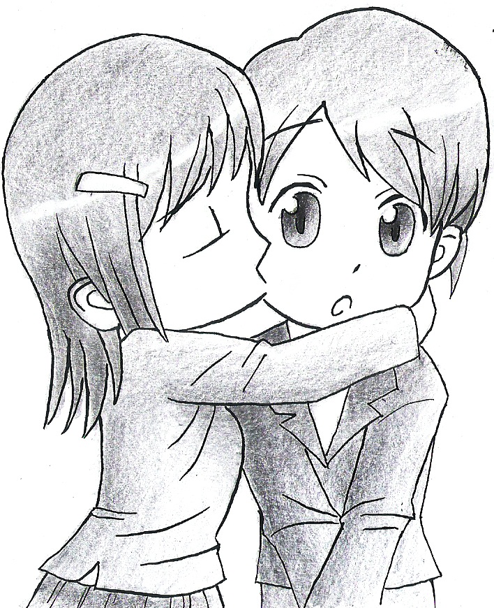Girls Kissing Drawings : Boy And Girl Kissing Drawing at GetDrawings ... Boy And Girl Hugging Drawing