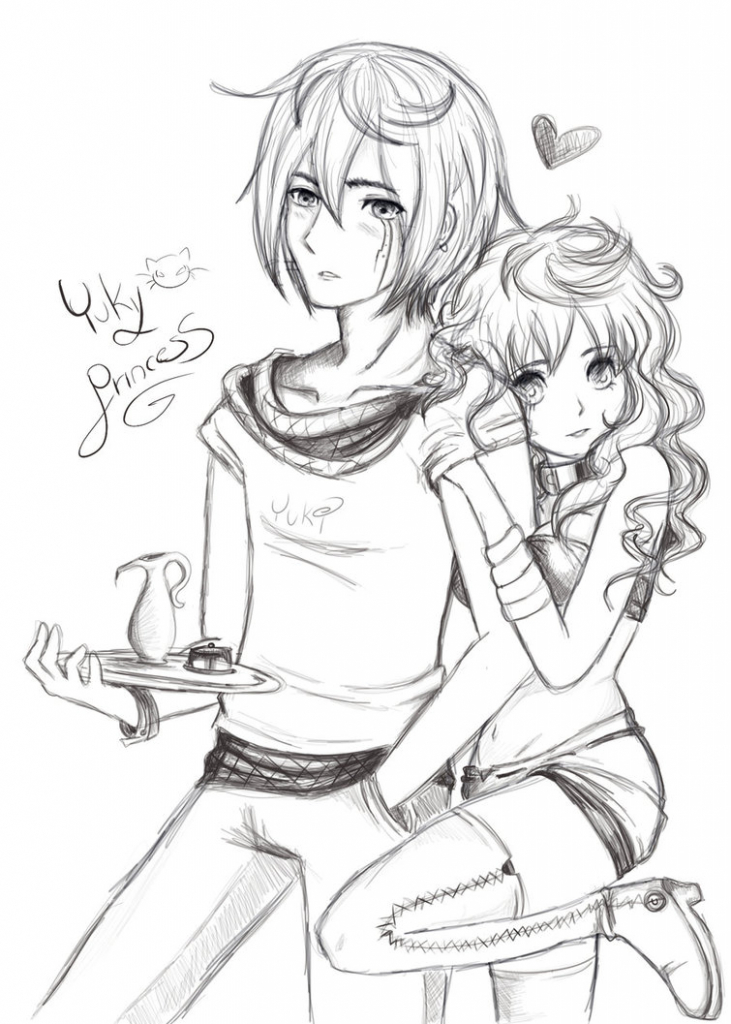 731x1024 Boy And Girl Sketch Wallpaper Cute Love Drawings Pencil Art Hd