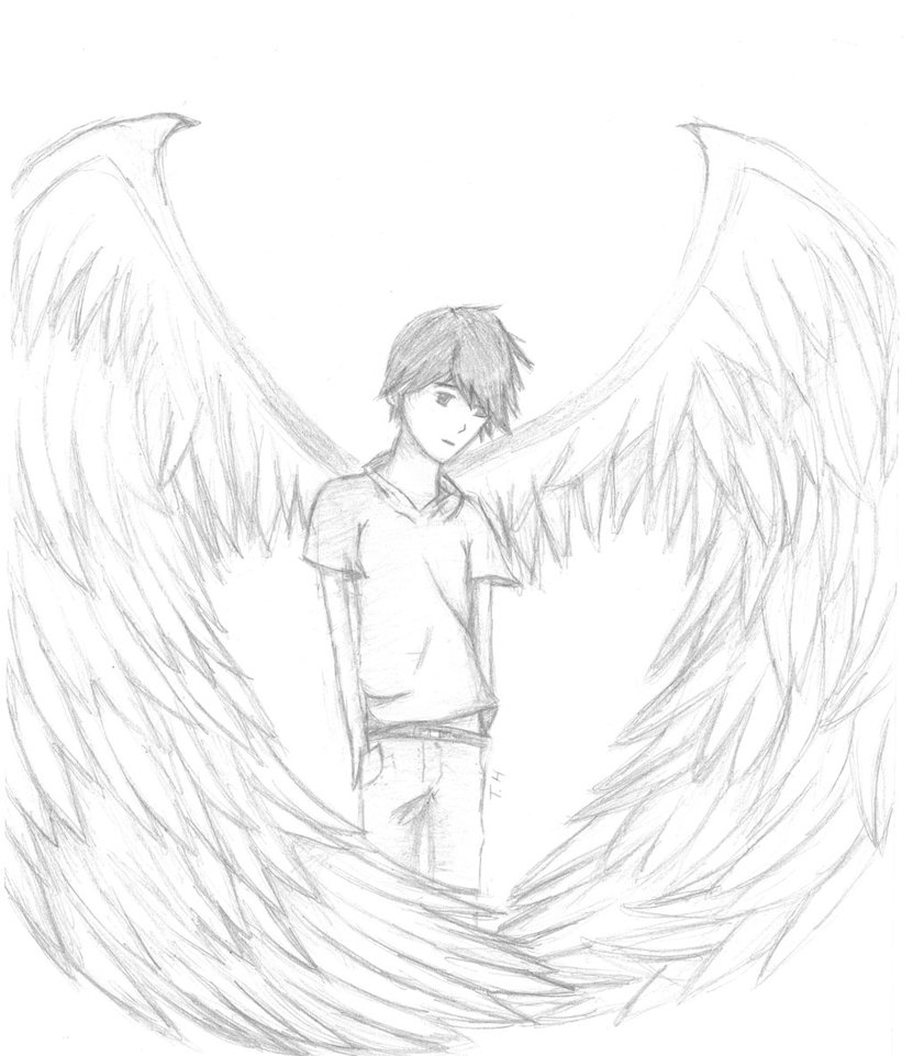 831x962 Boy Angel By Drawing Paw