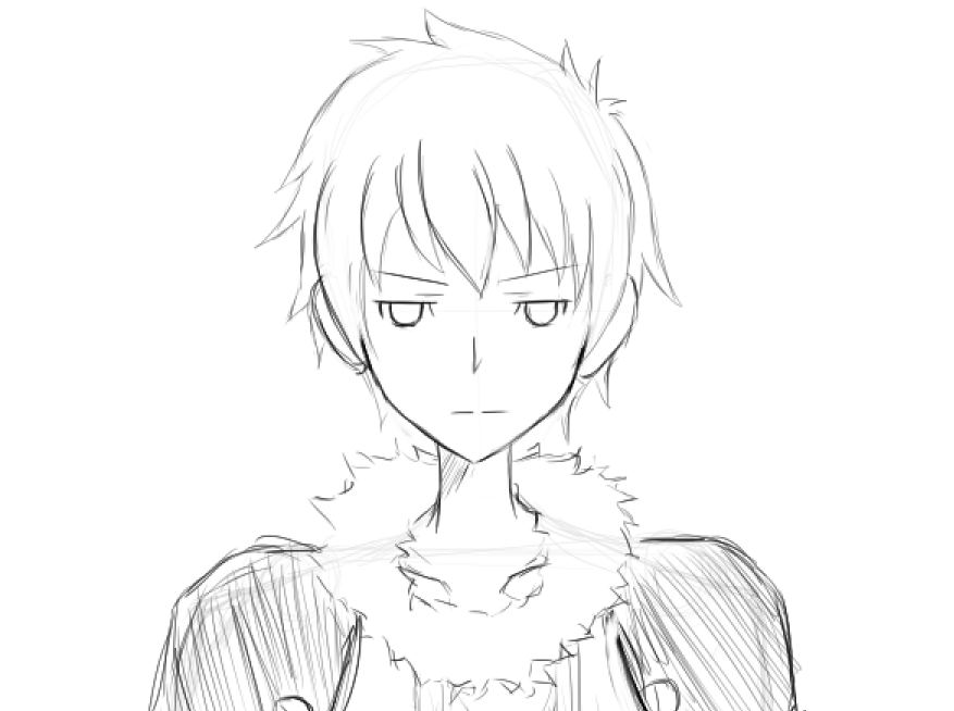 877x654 Anime Boy Sketch By Ausra92