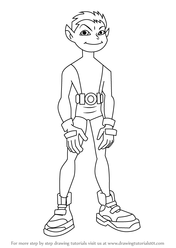 598x844 Learn How To Draw Beast Boy From Teen Titans (Teen Titans) Step By