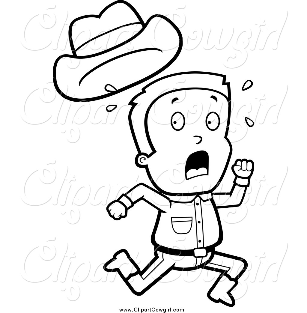 1024x1044 Clipart Of A Black And White Cowboy Boy Running By Cory Thoman