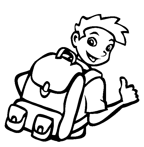 554x565 Free Kid With Backpack Clipart Image