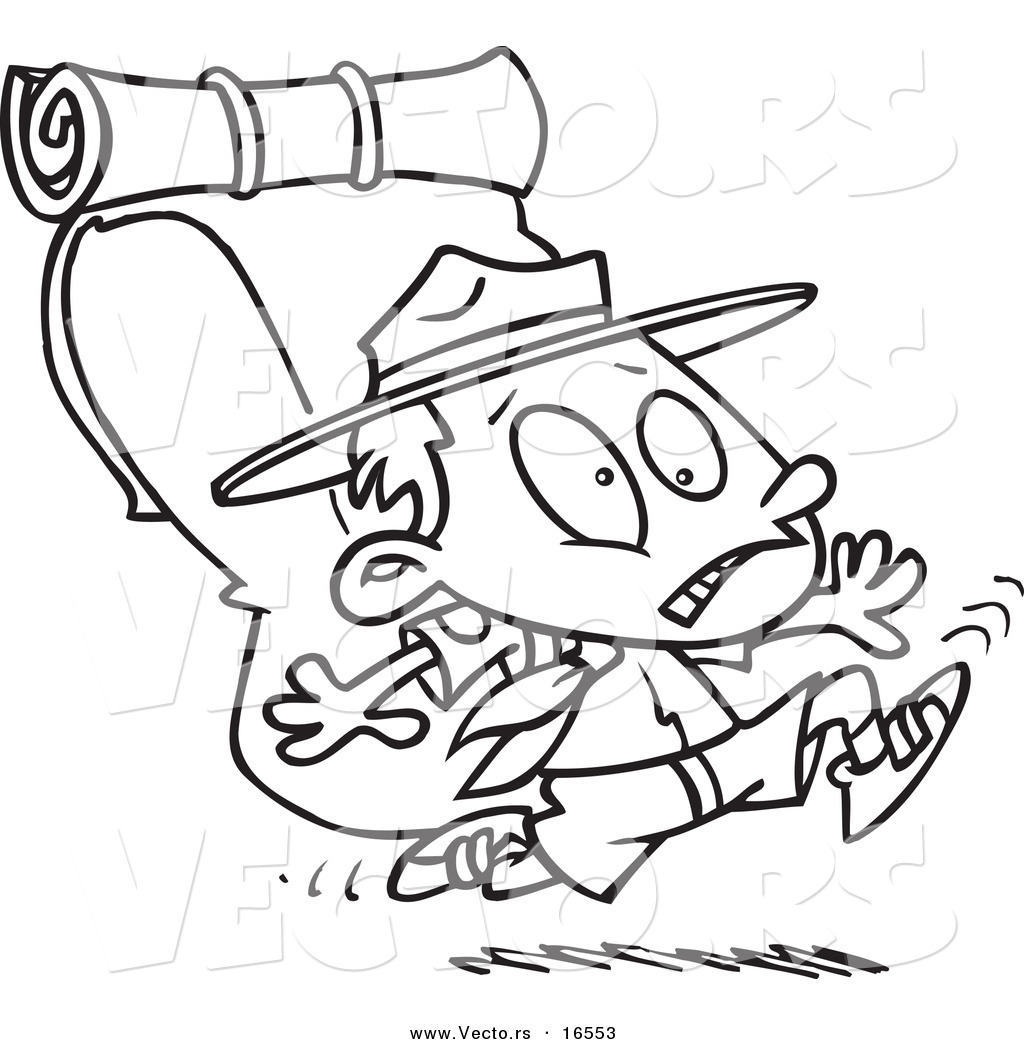 1024x1044 Vector Of A Cartoon Boy Scout Running With A Big Back Pack