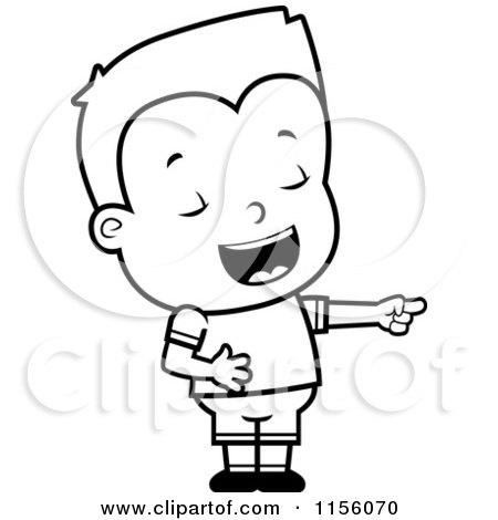 450x470 Cartoon Clipart Of A Black And White Boy Pointing And Laughing